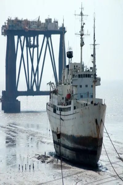 Ship at Alang Ship Recycling Yard, Alang, Gujarat, India