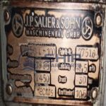Nameplate of J.P. Sauer & Sohn WP 50 L Compressor