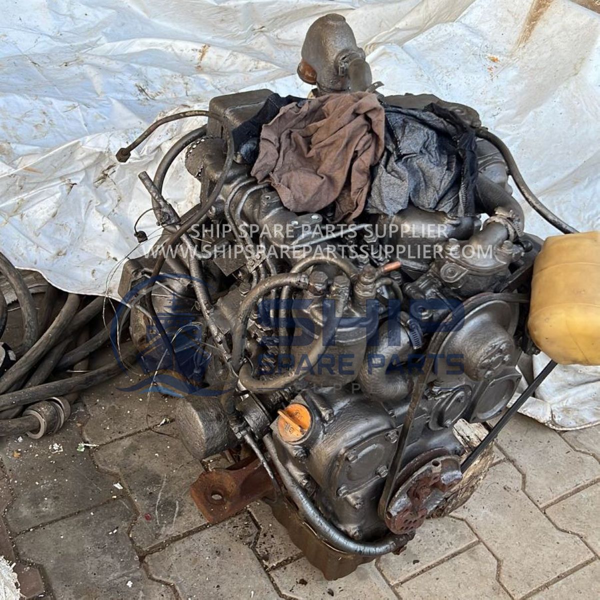 Side View of Used Marine Lifeboat Engine