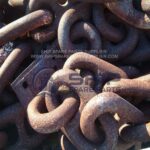 Close View of Used Marine Anchor Chain