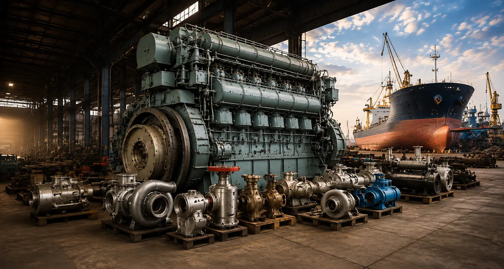 Marine spare parts supplier and used marine machinery from Alang, India